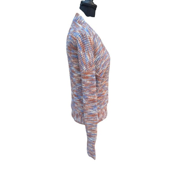 Nine West Purple Knitted Wrap Cardigan Sweater Brass Ring  S Multicolor Yarn - Picture 5 of 13